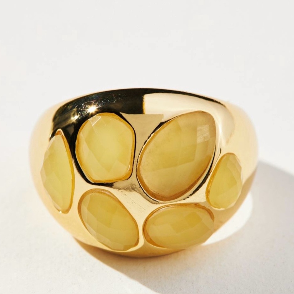 Stone Inlay Cocktail Ring